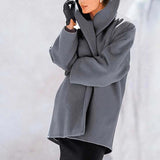 Women's Fashion Autumn And Winter Coat Multi-Colored Round-Neck Loose Hooded Coat Coat Coat Coat