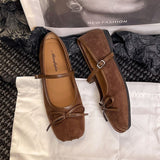 Bow Light Mouth Small Single Shoe Women 2025 Spring New Flat-Bottomed Ballet Shoes With Mary Treasure