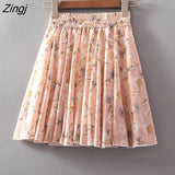 Women 28 Colors Fashion Simple Elastic Waist Summer Elegant Student Folds All-match Ulzzang Female Leisure Floral
