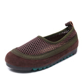 Layer Of Cowhers Retro Breathable Net Bean Shoes Women Spring And Summer New One Foot Pedal Comfortable Flat Sole Leisure Single