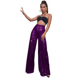 Women's High-Waist Fashion Sleeves Sleeves Loose-Ragging Wide Leg Pants Summer