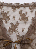 Open Front Lace Long Sleeve Crop Blouse- Outfit