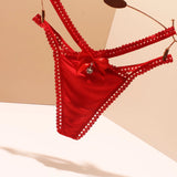 Thong Trousers Women Scarless Ice Wire Pendant Thin Band Hollow Seduction 2025 New Bow Bow Low-Waisted Trousers