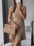 Women's Sleeveless Round Collar Body Quality Tidal Dress
