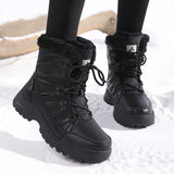 Plus Velvet Women Snow Boots High Help Cotton Boots Northeast Outdoor Cotton Shoes Warm Boots Fashion Leisure