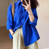 Shirt Women Spring And Autumn 2025 New Design Sense Of Small Solid Casual Folding Long-Sleeved Shirt Coat
