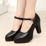 Zingj Spring Cheongsam Show Shoes High Heels Thick Heel Waterproof Platform Women's Single Shoes Working Shoes Large Size Women's