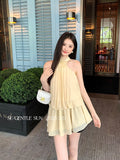 Xixi 13 Lines 2025 Summer New Korean Version Of The Temperament Chiffon Shirt Sleeveless Top Lady