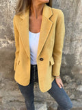 Women's Casual Hair In Autumn And Winter 2025, Collar Button Fake Pocket