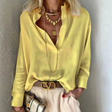 Spot 2025 Women's Spring New Solid Color Standing Collar Long Sleeve Bohemian Cotton Linen