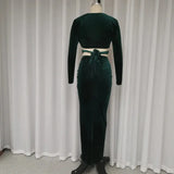 Zingj For The Extreme Fashion Sexy Velvet Skirt Suit-Outfit