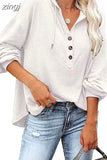 Spring Long Sleeve Oversized Hoodie Fashion V-Neck Hooded Sweatshirts Casual Loose Bat Sleeve Hoodies Women Tops