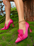 Women's High Heels Fashion Women's Shoes High Heels Hot Bow Single