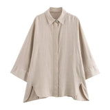 2025 New Casual Thin Loose Shirt Tight Straight Trousers Set
