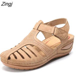 Women Sandals Summer Ladies Comfortable Round Toe Ankle Hollow Sandals Female Soft Sole Shoes Drop shipping Plus Size
