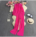 Suit Female Temperament Loose Long-Sleeved Shirt Two Sets Of Leisure High-Waist Hanging Pendant 100