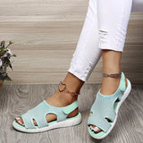 New Women's Shoes Flying Flat Floor Breathable Solid Beach Shoes Lightweight Large Women's