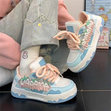 Thick-Soled Shoes Women 2025 Autumn New Student Running Sneakers Dopamine Casual Shoes