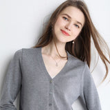 Women's cardigan sweater spring and autumn single-breasted sweater women's loose all-match top
