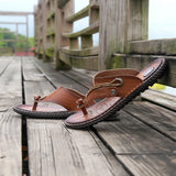 New Summer Men's Casual Large-Size Sandals Trendy Men's Flip-Footed Beach Shoes Men's Cool