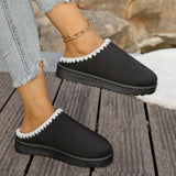 Winter Plus Velvet Warm-Up Slippers Thick-Bottomed Pine Cake Bottom With Heel Snow Boots Cotton