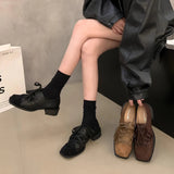 Thick Bottom Side Head With Lefu Shoes Women's Shoes 2025 New Autumn And Winter Fashion Temperament Single