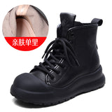 Cowhedular Retro Martin Boots Women 2025 Autumn And Winter New Set Of Leisure Short Boots With Round Head High-Top