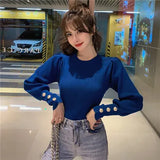 Autumn Winter Elegant Female Knitted Long Sleeve Sweater Women Knit Sweater Highstreet