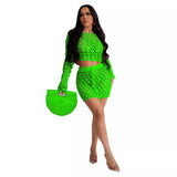 Zingj New Women's Casual Knit Hollow-Out Sequin Beach Skirt Two