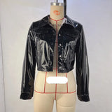 Zingj Women's Fall / Winter 2024 Lapel PU Long Sleeve Women's Single Breasted Women's Leather Jacket