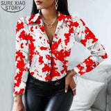 Long Sleeve Tops Women Blouse 2023 Spring Autumn New Cow Pattern Long Sleeve Dot Print Shirt Button Clothes Blusas