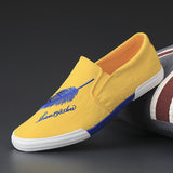 The Autumn Of 2025, The New Men's Shoes Korean Printing Trend Men's One-Legged Canvas Shoes Casual Cloth Shoes Fashion