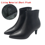 autumn and winter new style with fine pointed high heels Martin boots white boots leather boots Women's boots spring