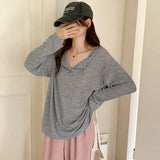 Version Of Loose Casual Long-Sleeved Sweater Women's Autumn New Solid Color Lazy Style All-Inclusive
