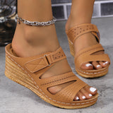 Bottom Round Head One-Word Wear 2025 New Summer Slope And Large-Size Women's Fashion Cold Slippers