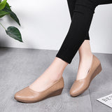 The Autumn Of 2025, The New Women's Single Shoe Slope And Comfortable Pointed Bean Shoes In The Heel Of The Working Mother's