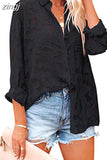Color Hollow Chiffon Shirt Women's Spring/Summer 2023 New Tops Jacquard Button Long Sleeve Shirt Women Clothes