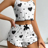Hot Sales Of Women's Homewear Love Print Slings Casual Pits Can Wear Women's