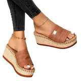 Women's Shoes Slippers 2025 New Thick Bottom Slope Heel Fashion Wish Sandals