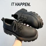 Zingj Platform Derby Shoes Male Advanced Black Leather Shoes British Commuter Business Shoes