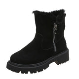 Boots 2025 Winter New Velvet Women's Shoes Warm Boots Cotton Shoes Large Size Women's