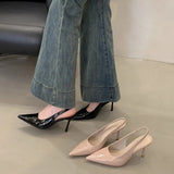 High-Heeled Shoes Sandals Women 2025 Spring And Summer New Temperament Fine Tip With Skirt Black Single