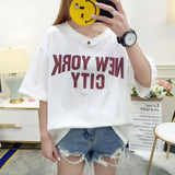 Zingj Top Female 2024 Summer Korean Version Loose Ins Hong Kong Wind White Short-Sleeved Big T-Shirt Web Celebrity Half Sleeve