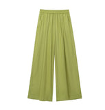 Explosion Women's Wide-Sleeved Linen Shirts Tight Straight Pants