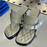 Generous High-Heeled Women 2025 New Coarse Man With Flip-Flops And Black Tea Green After Tripling