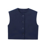 New Series Buckle Collar Vest Top