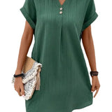 Women's 2025 New V-Neck Solid Color Jacket Comfortable Casual Button