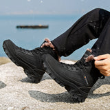 2025 Plus Velvet Warm Cotton Shoes Men's Large-Size Hiking Shoes High-Top Snow Boots Men Thick Up Outdoor
