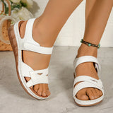 New Large-Size Casual Fish Mouth Sandals Roman Sandals Wearing Magic Sticker And Thick-Soled Sandals