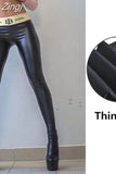 Faux Leather Shiny Leggings Women Sexy Black High Waist Letter Hot Pants Stretch Womens Leren Legging Leggins Mujer